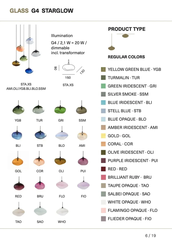 3 Starglow Pendant Lamp in Blown Glass — 7
