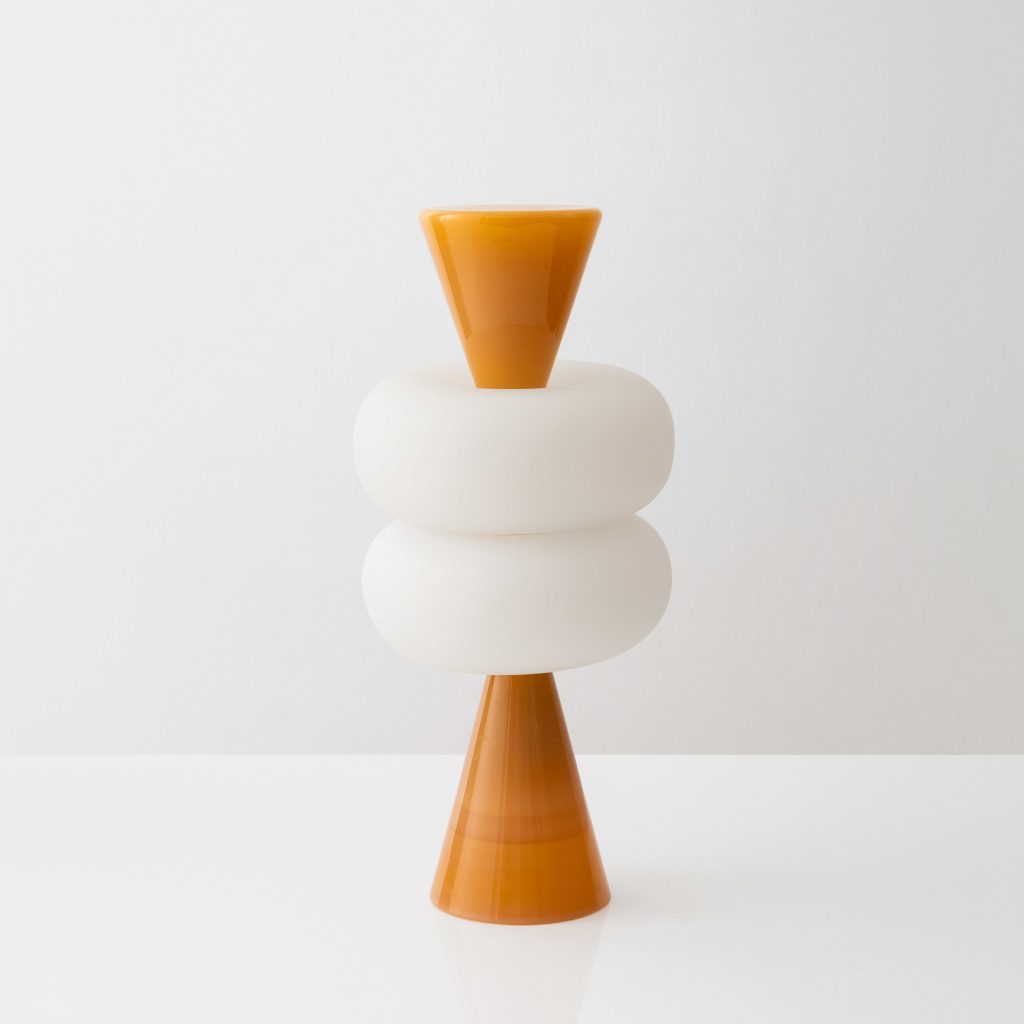 Cosmos 03 – Sculptural Peach Glass Lamp — 2