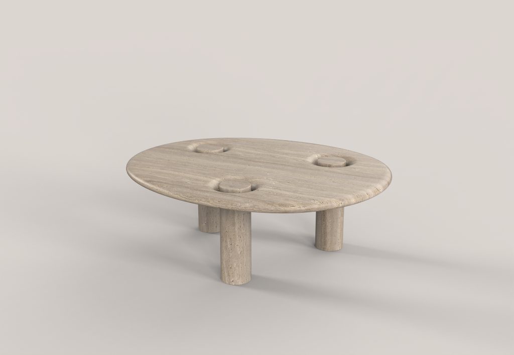 Asido Stone V1 - Travertine Low Table — 3