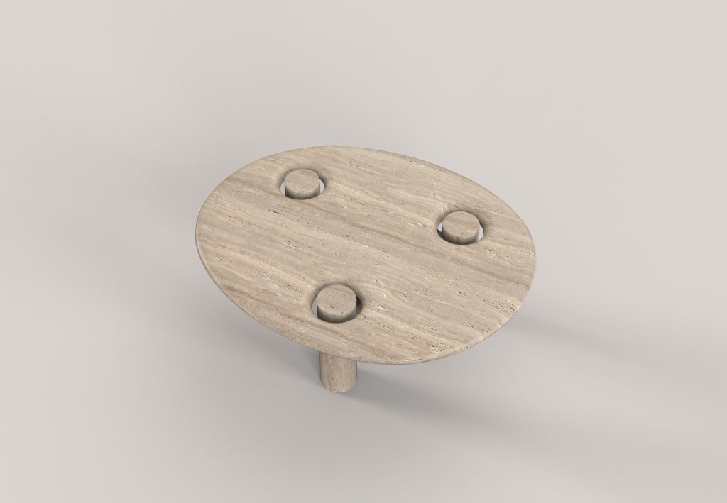 Asido Stone V1 - Travertine Low Table — 4
