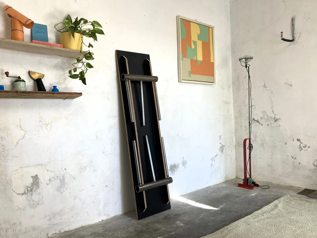 "tube" Bench - Iron/plywood Chipboard — 5