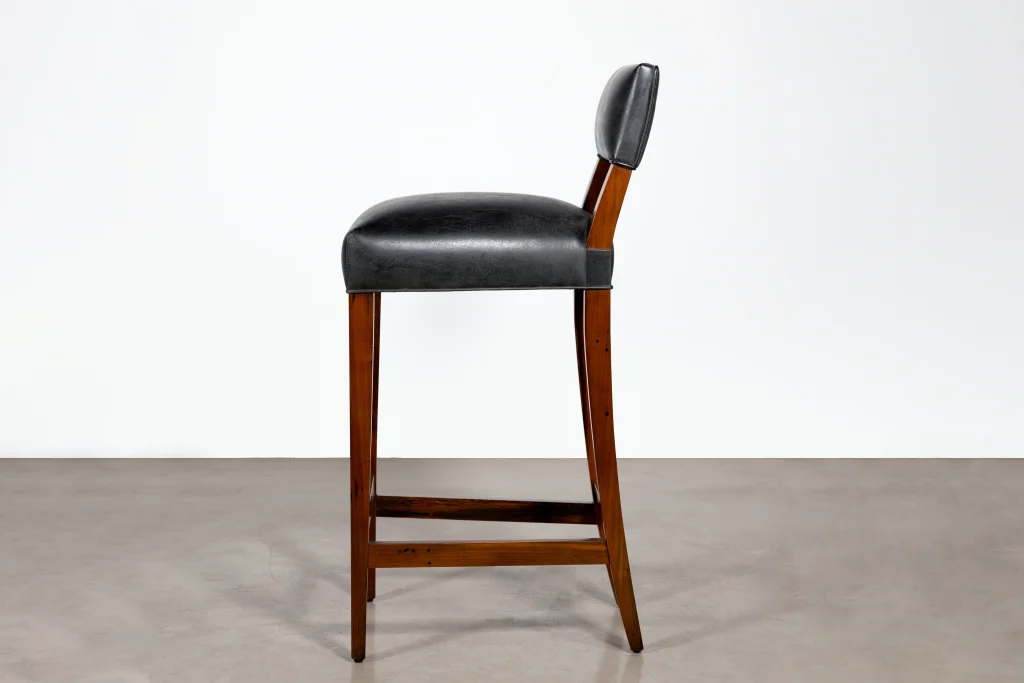 Neto - Exotic Contemporary Wood Bar Stool With Wrapped Leather — 4