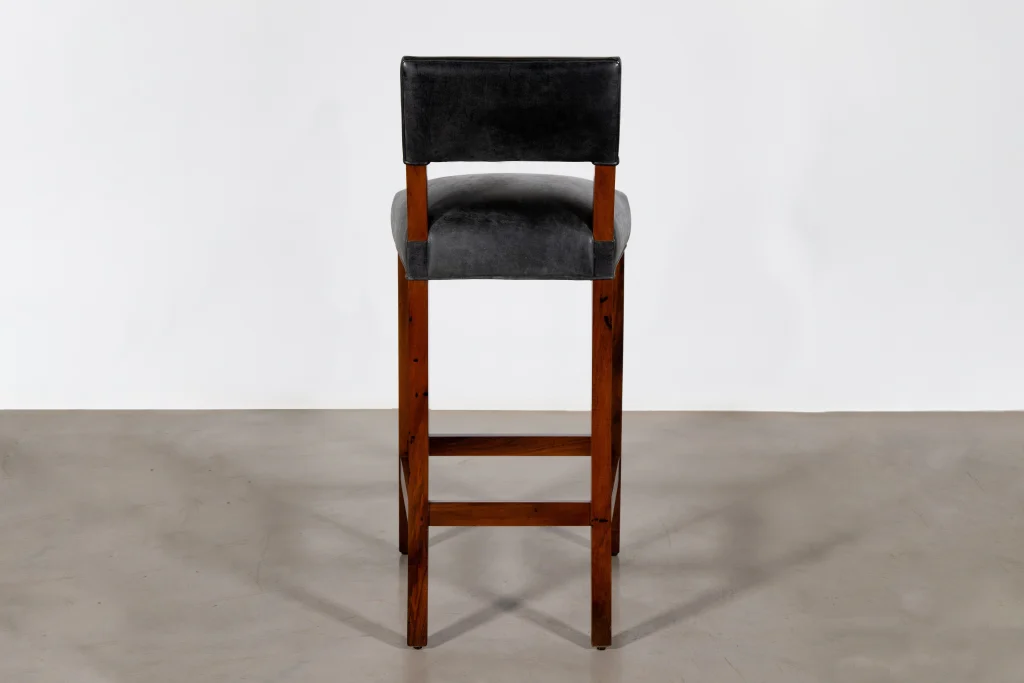 Neto - Exotic Contemporary Wood Bar Stool With Wrapped Leather — 5