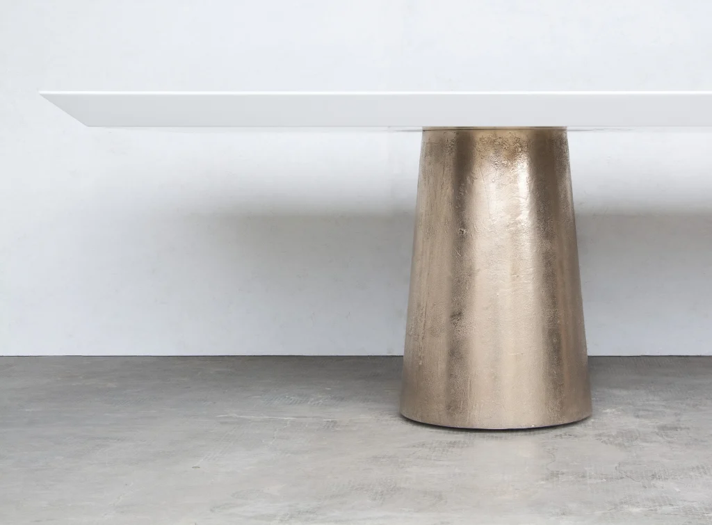 Benino - Oil Rubbed Cast Bronze Twin Pedestal Lacquered Oval Dining Table — 5
