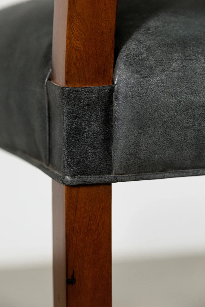 Neto - Exotic Contemporary Wood Bar Stool With Wrapped Leather — 7
