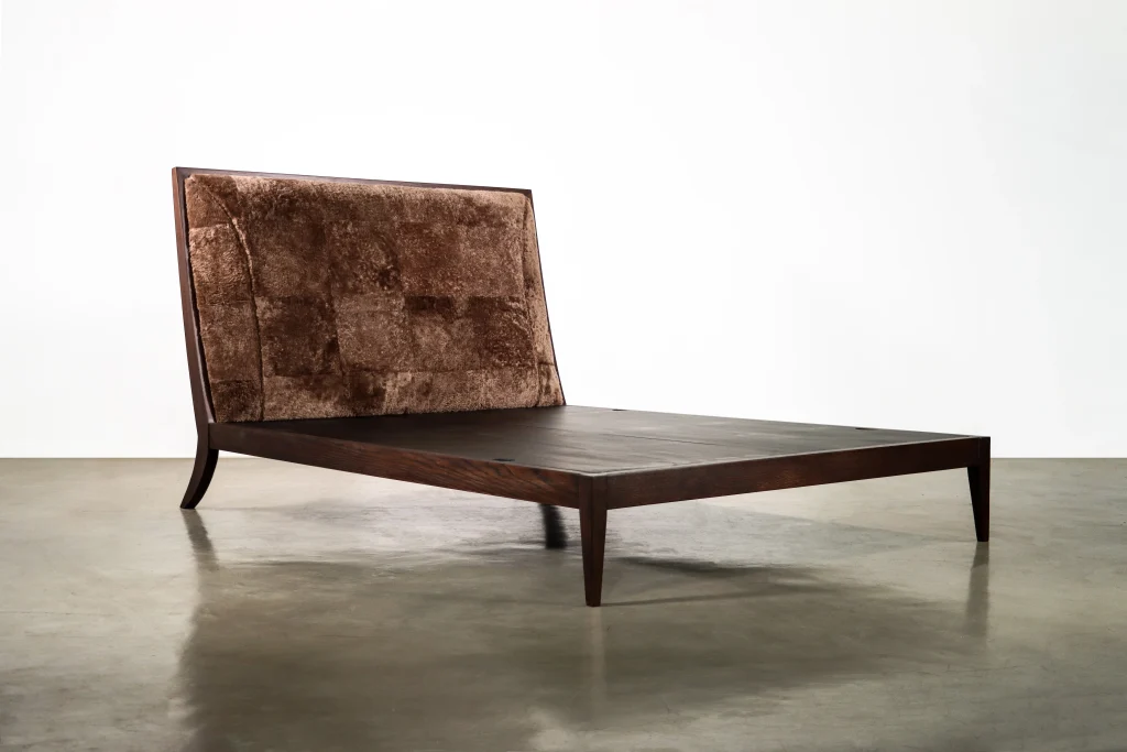 Belgrano - Sheepskin And Smoked Oak Contemporary Designer Bed — 2
