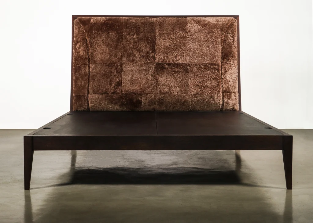 Belgrano - Sheepskin And Smoked Oak Contemporary Designer Bed — 4
