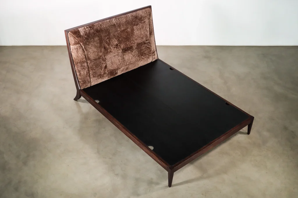 Belgrano - Sheepskin And Smoked Oak Contemporary Designer Bed — 5