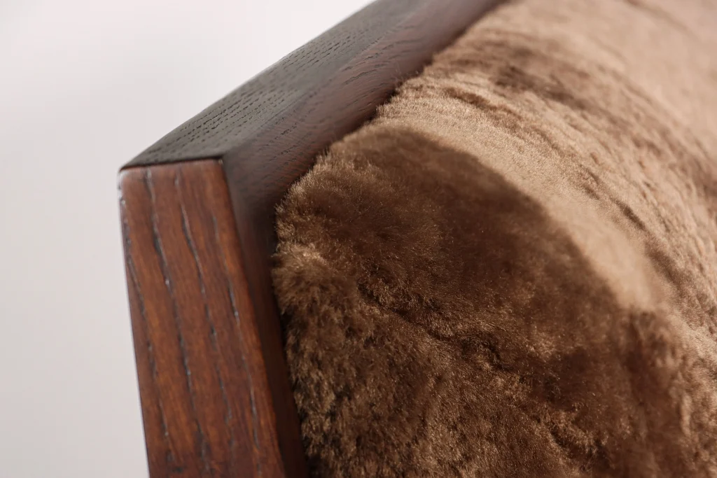 Belgrano - Sheepskin And Smoked Oak Contemporary Designer Bed — 9