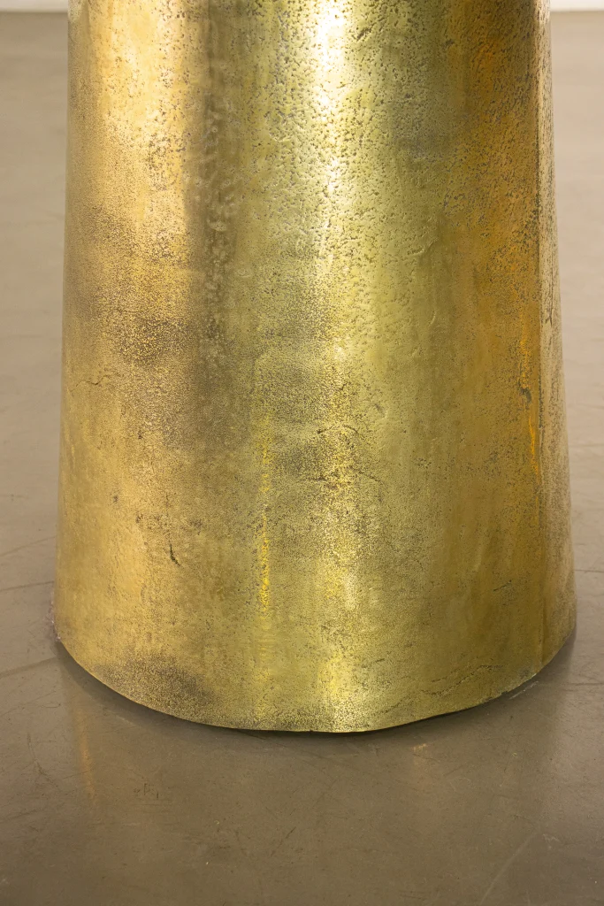 Benino - Round Exotic Wood Cast Bronze Pedestal Dining Table — 6