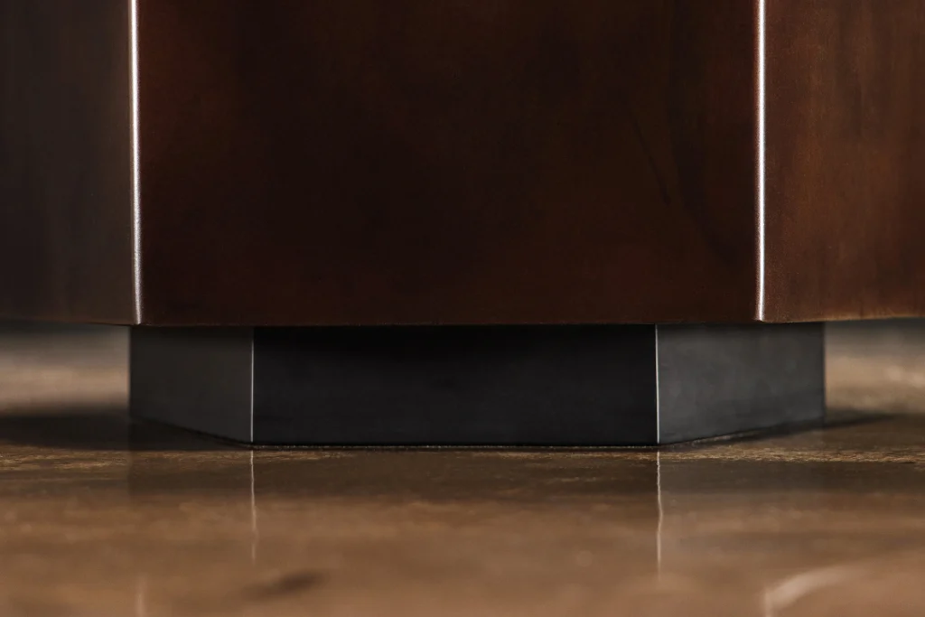 Ettore Hex - Patinated Steel Modern Side Table — 5