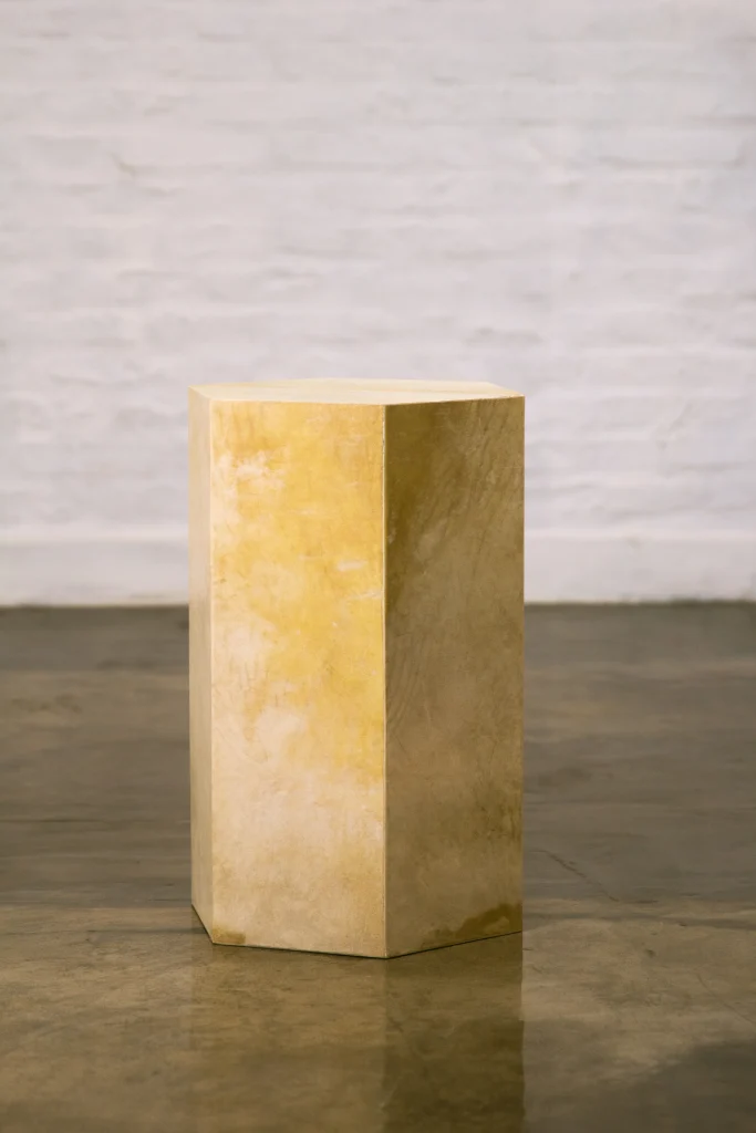 Pergamino Hex - Modern Minimal Parchent Hexagonal Side Table — 2