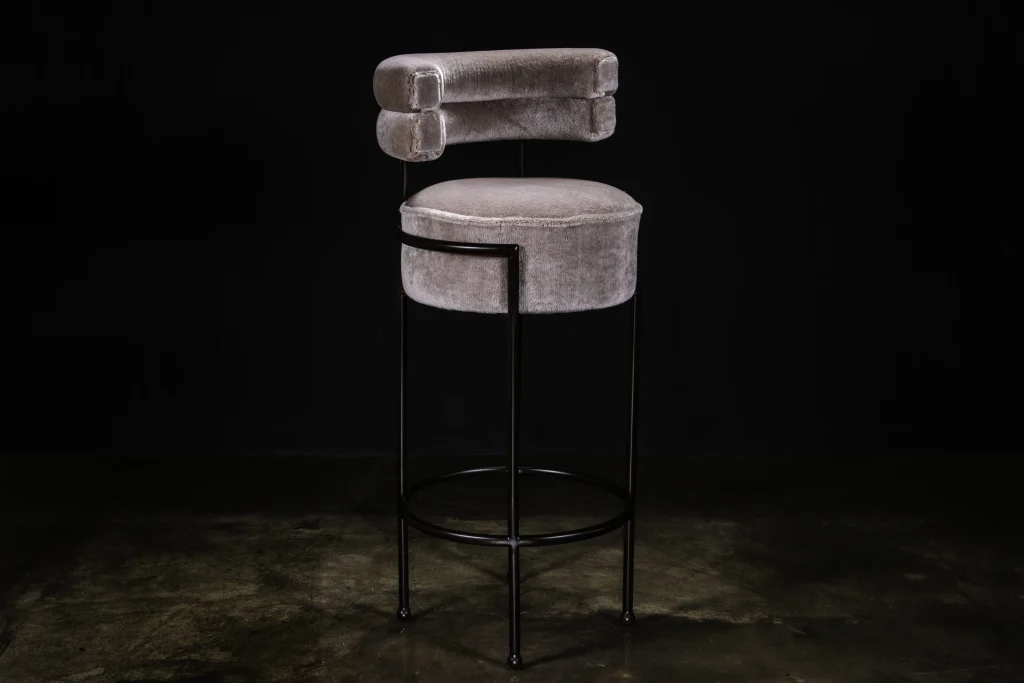 Mirabella - Modern Upholstered Round Bar Stool — 2