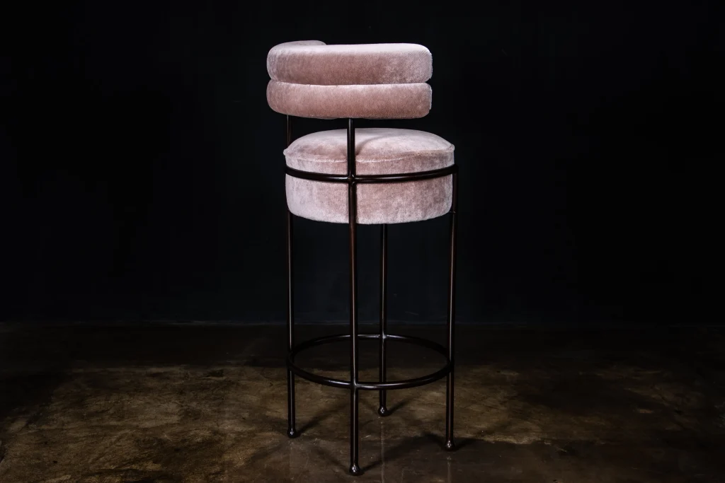 Mirabella - Modern Upholstered Round Bar Stool — 3