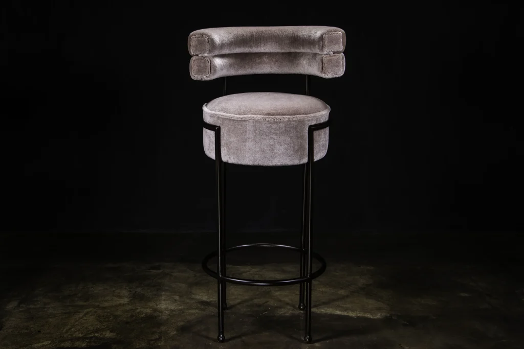 Mirabella - Modern Upholstered Round Bar Stool — 4