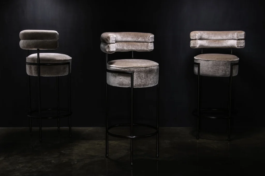 Mirabella - Modern Upholstered Round Bar Stool — 11