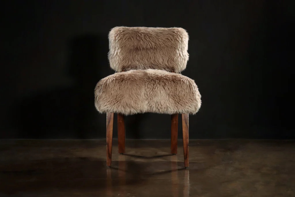 Bruno Ovino - Modern Dining Chair In Exotic Wood And Sheepskin — 5