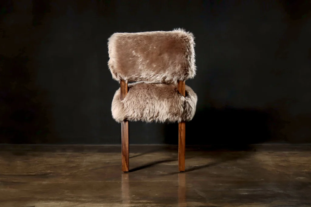 Bruno Ovino - Modern Dining Chair In Exotic Wood And Sheepskin — 6