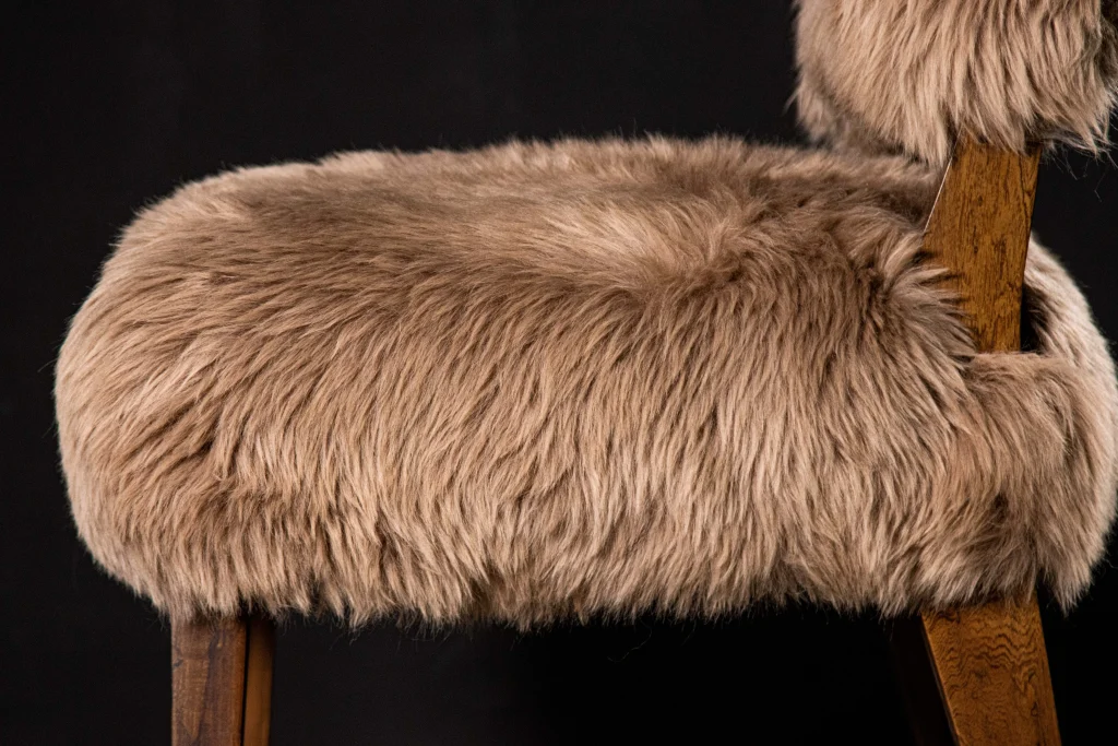 Bruno Ovino - Modern Dining Chair In Exotic Wood And Sheepskin — 7