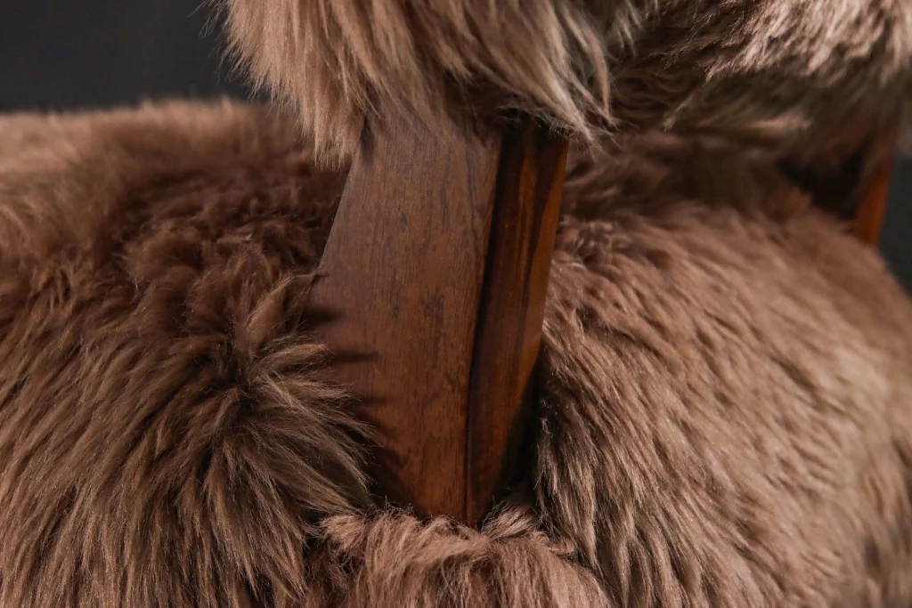 Bruno Ovino - Modern Dining Chair In Exotic Wood And Sheepskin — 10