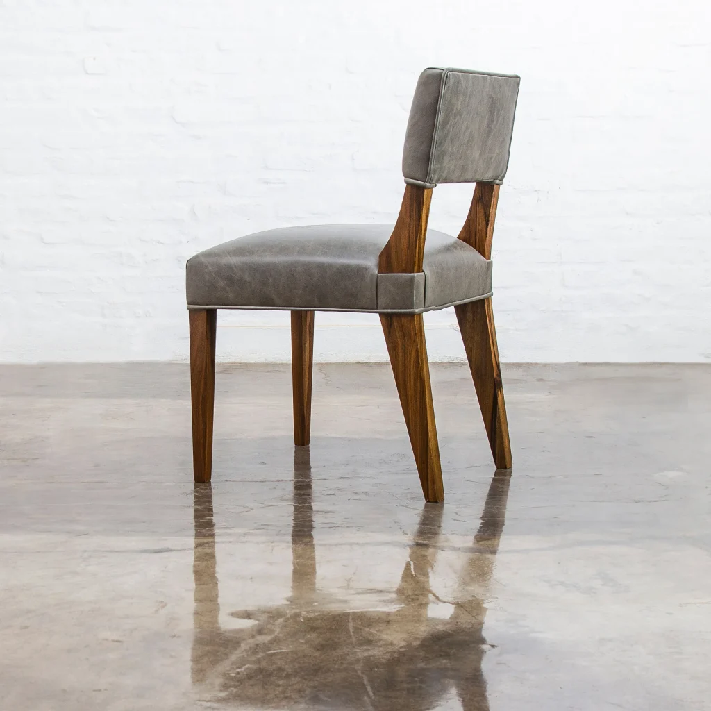 Bruno - Modern Dining Chair In Argentine Exotic Wood & Leather — 2