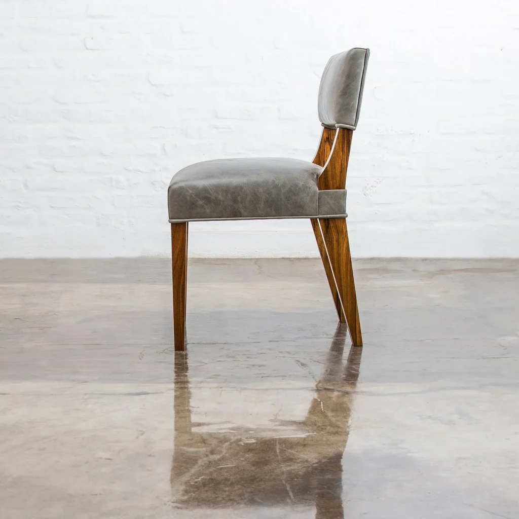 Bruno - Modern Dining Chair In Argentine Exotic Wood & Leather — 4