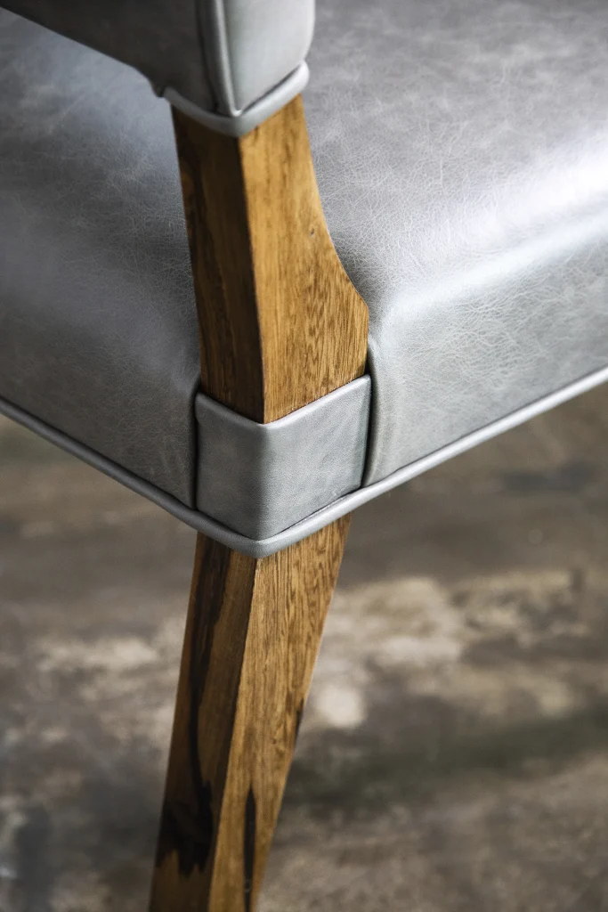 Bruno - Modern Dining Chair In Argentine Exotic Wood & Leather — 5