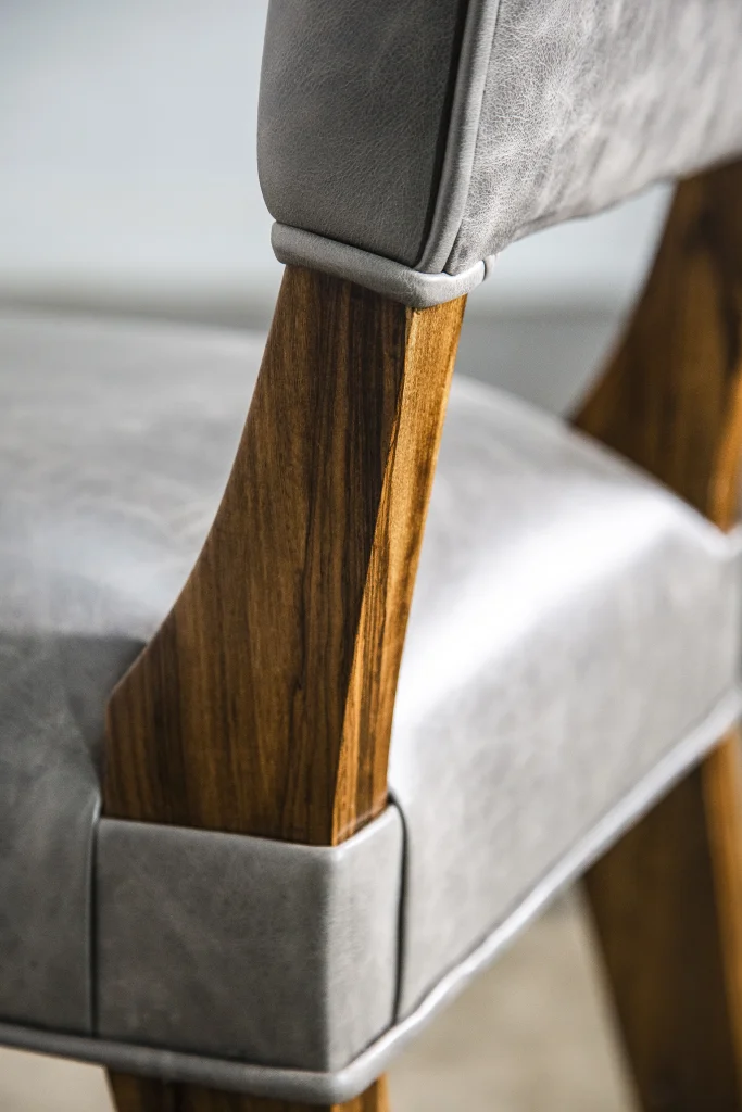 Bruno - Modern Dining Chair In Argentine Exotic Wood & Leather — 6