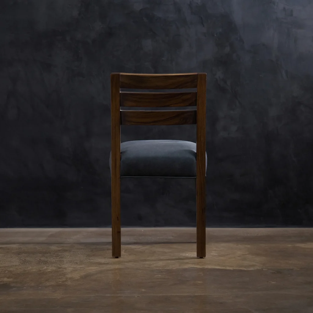 Renzo - Contemporary Exotic Wood And Leather Side Chair — 6
