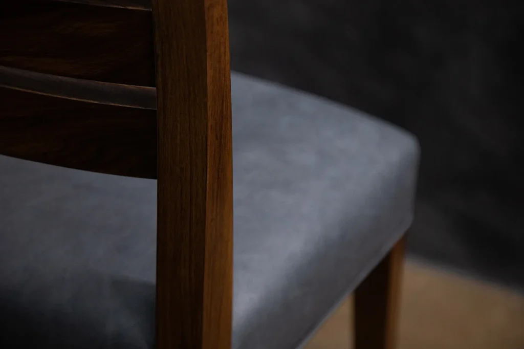 Renzo - Contemporary Exotic Wood And Leather Side Chair — 7