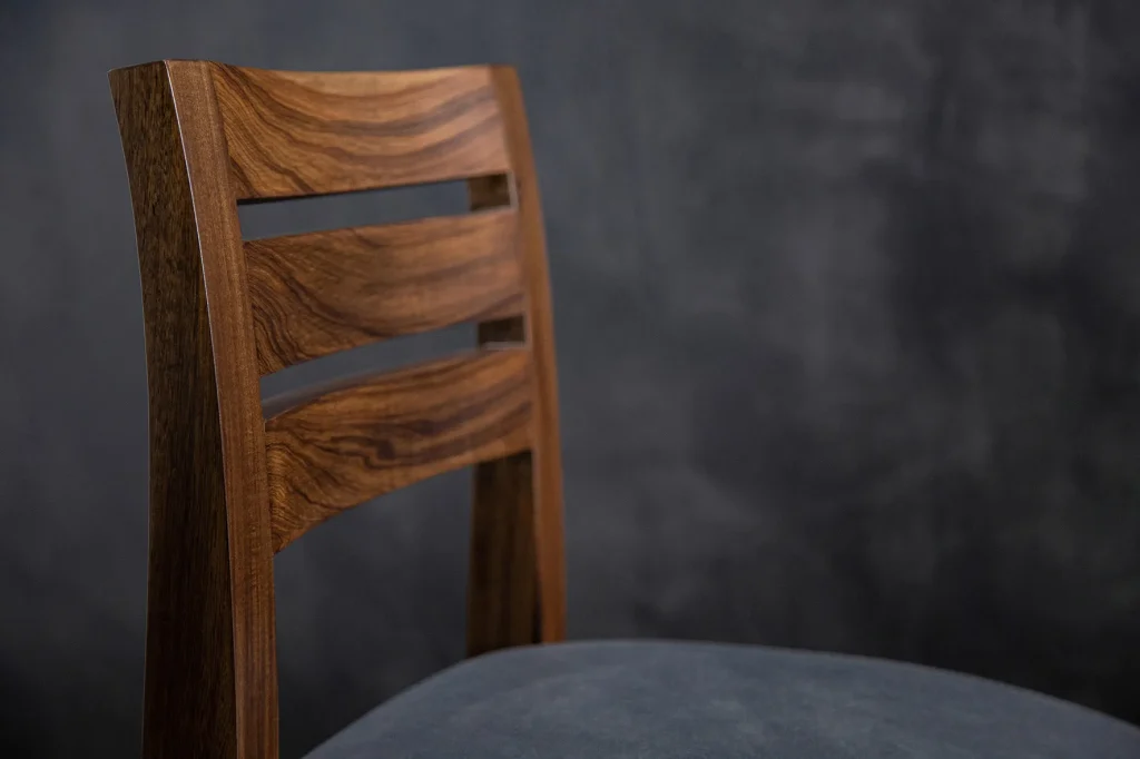 Renzo - Contemporary Exotic Wood And Leather Side Chair — 8