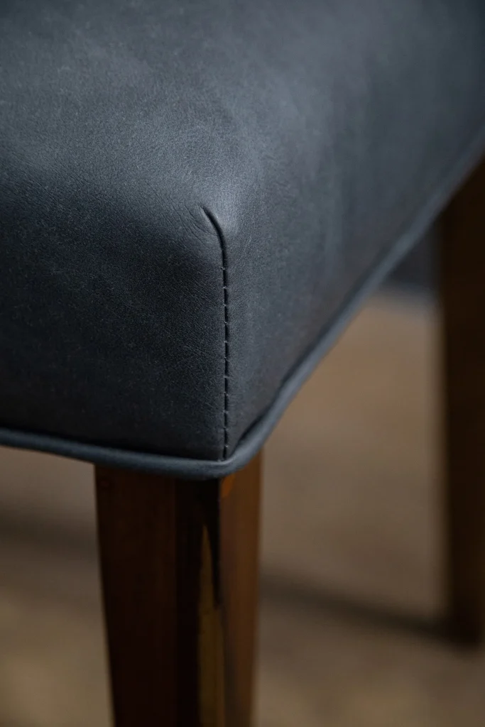 Renzo - Contemporary Exotic Wood And Leather Side Chair — 9