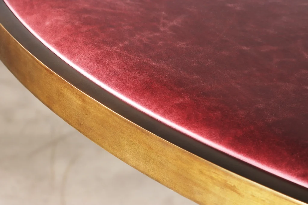 Giada - Upholstered Round Game Table With Metallic Carved Base — 5