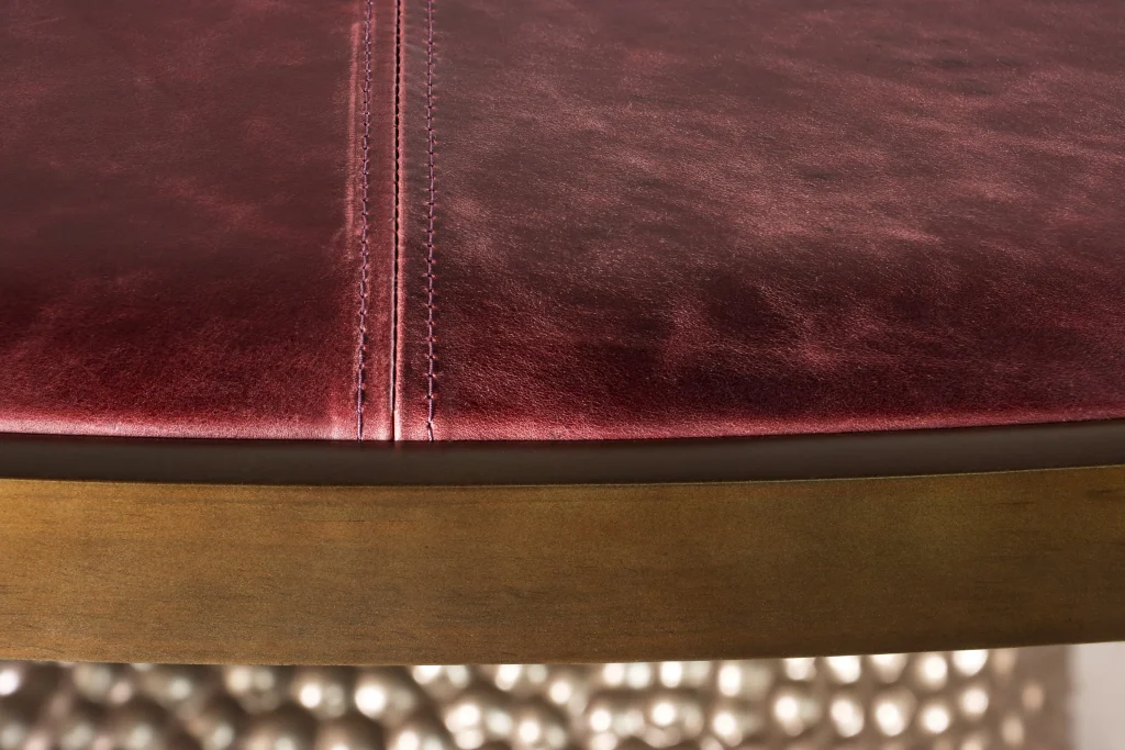 Giada - Upholstered Round Game Table With Metallic Carved Base — 9
