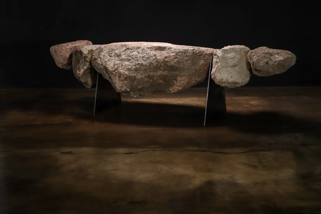 Fortezza - Sculptural Stone And Iron Functional Art Bench By William Stuart — 2