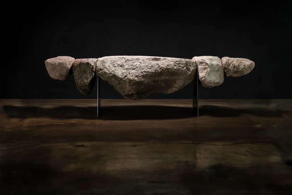 Fortezza - Sculptural Stone And Iron Functional Art Bench By William Stuart — 3