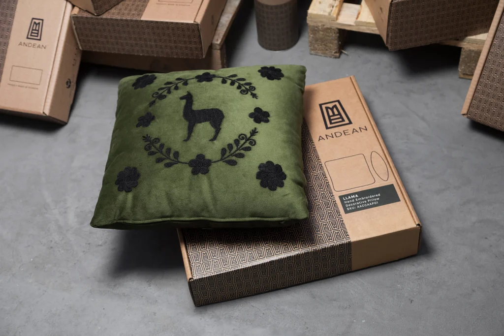 ColibrÍ Hand Embroidered Decorative Pillows In Olive Green Velvet, Set Of 2 — 7