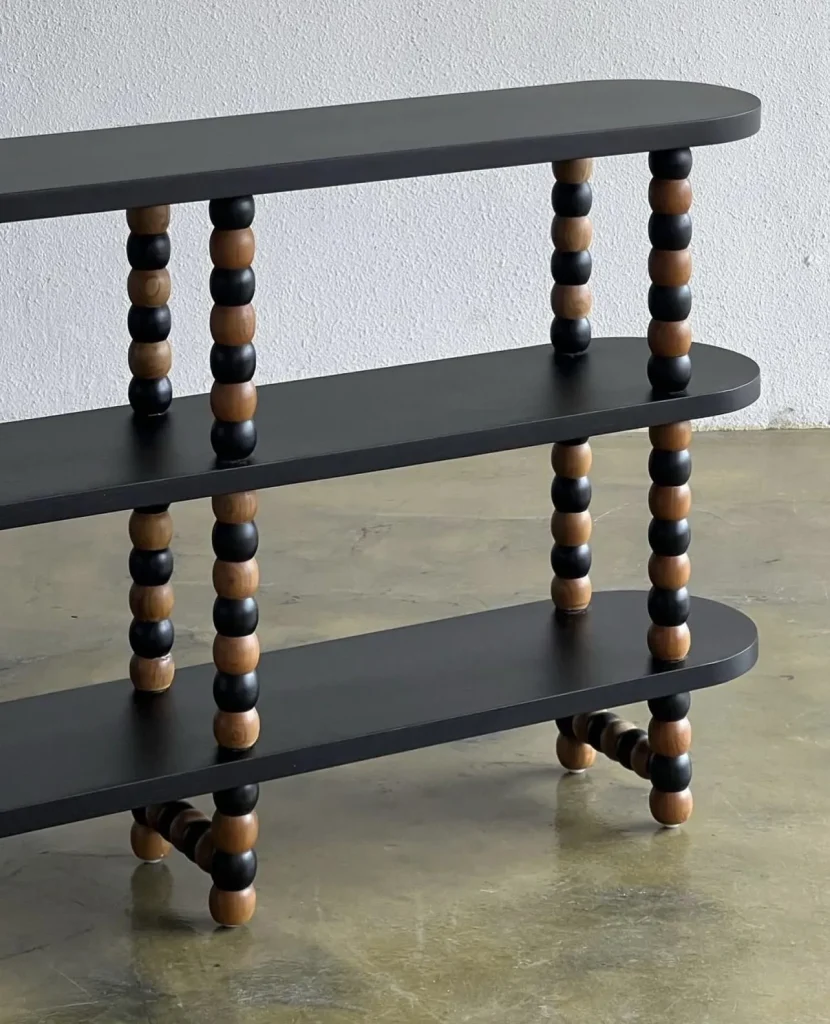 Onde Shelf - Natural Teak + Black — 2