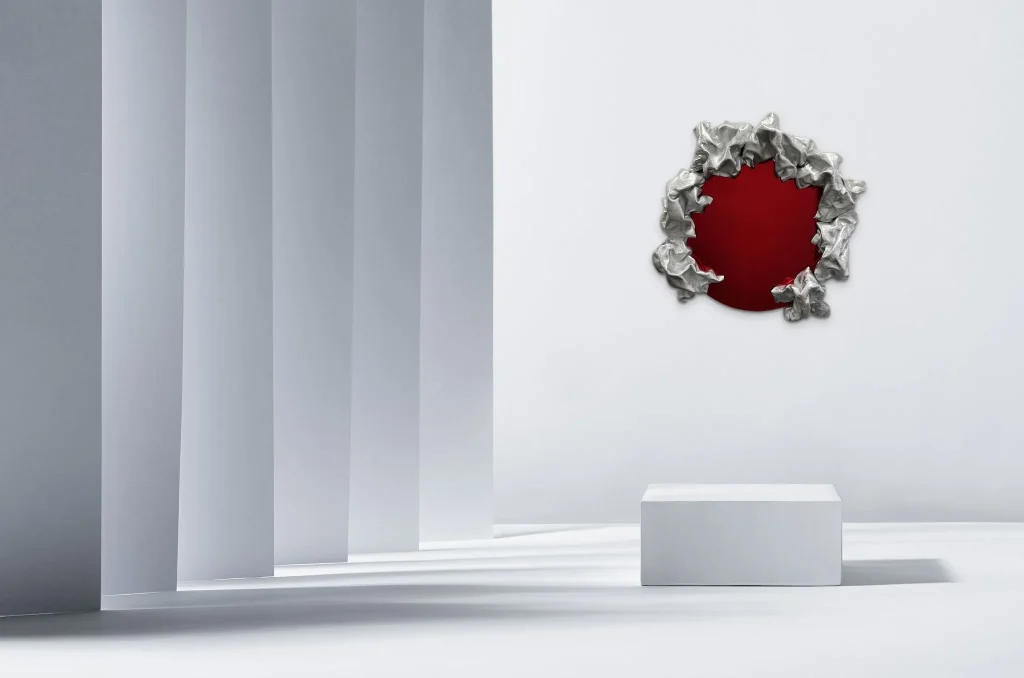 Reflexions Collection - Silver Leather On Red 162 — 2