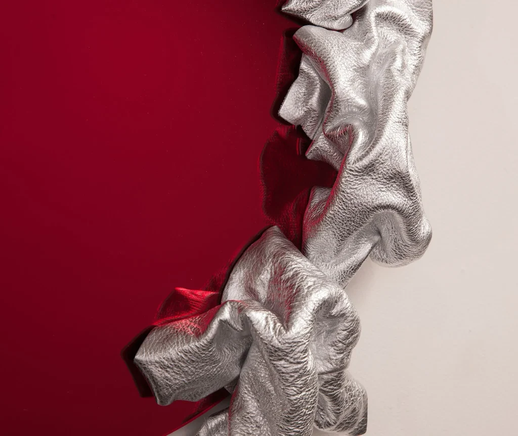 Reflexions Collection - Silver Leather On Red 162 — 3