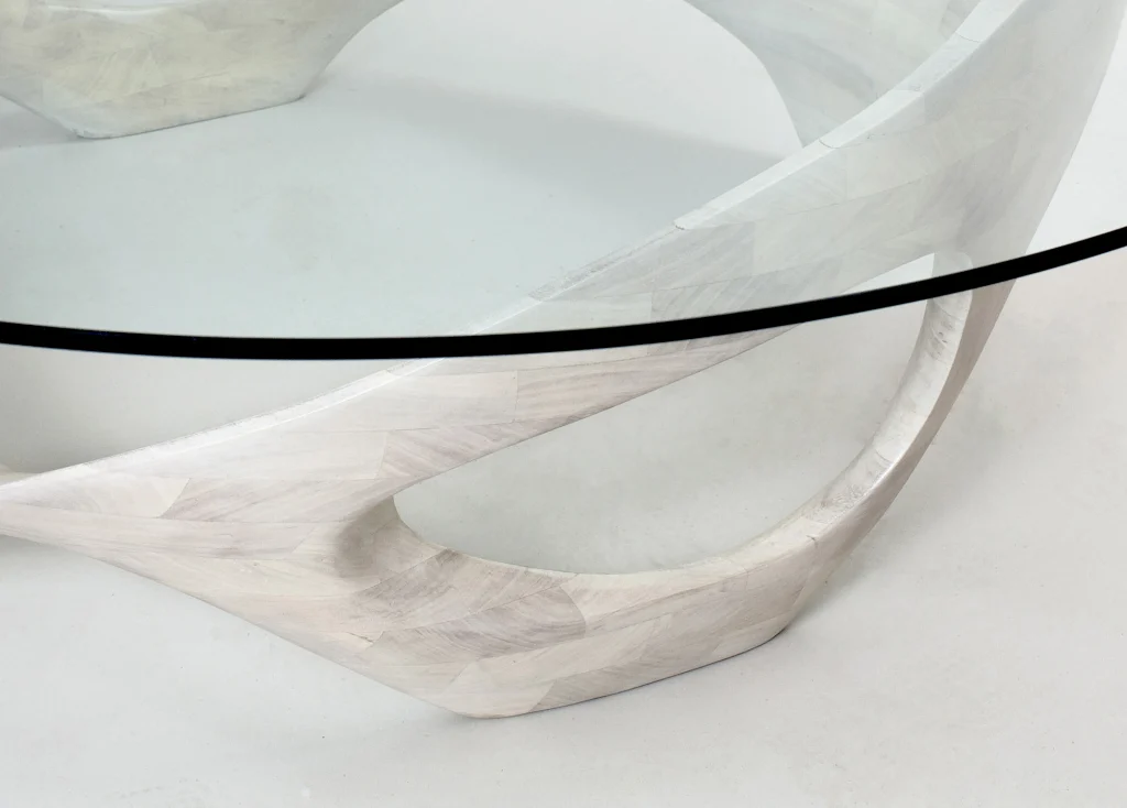 N2 - Cherry Wood & Glass Coffee Table — 2