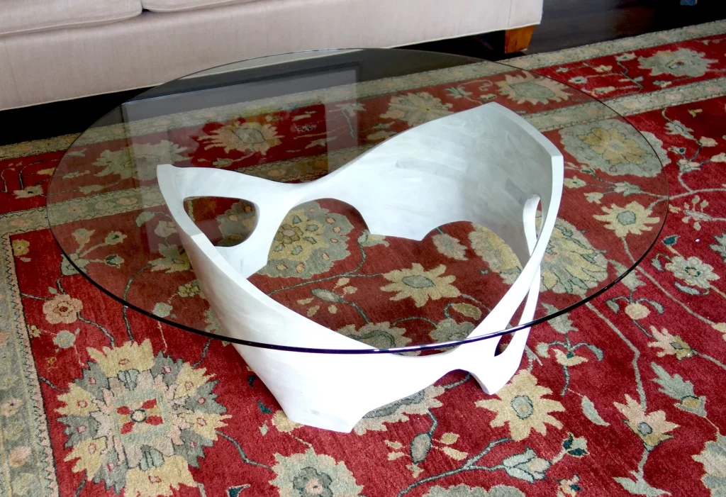 N2 - Cherry Wood & Glass Coffee Table — 6