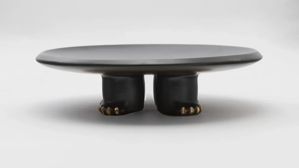Jama Decorative Ceramic Platter With Gold Luster Details — 2