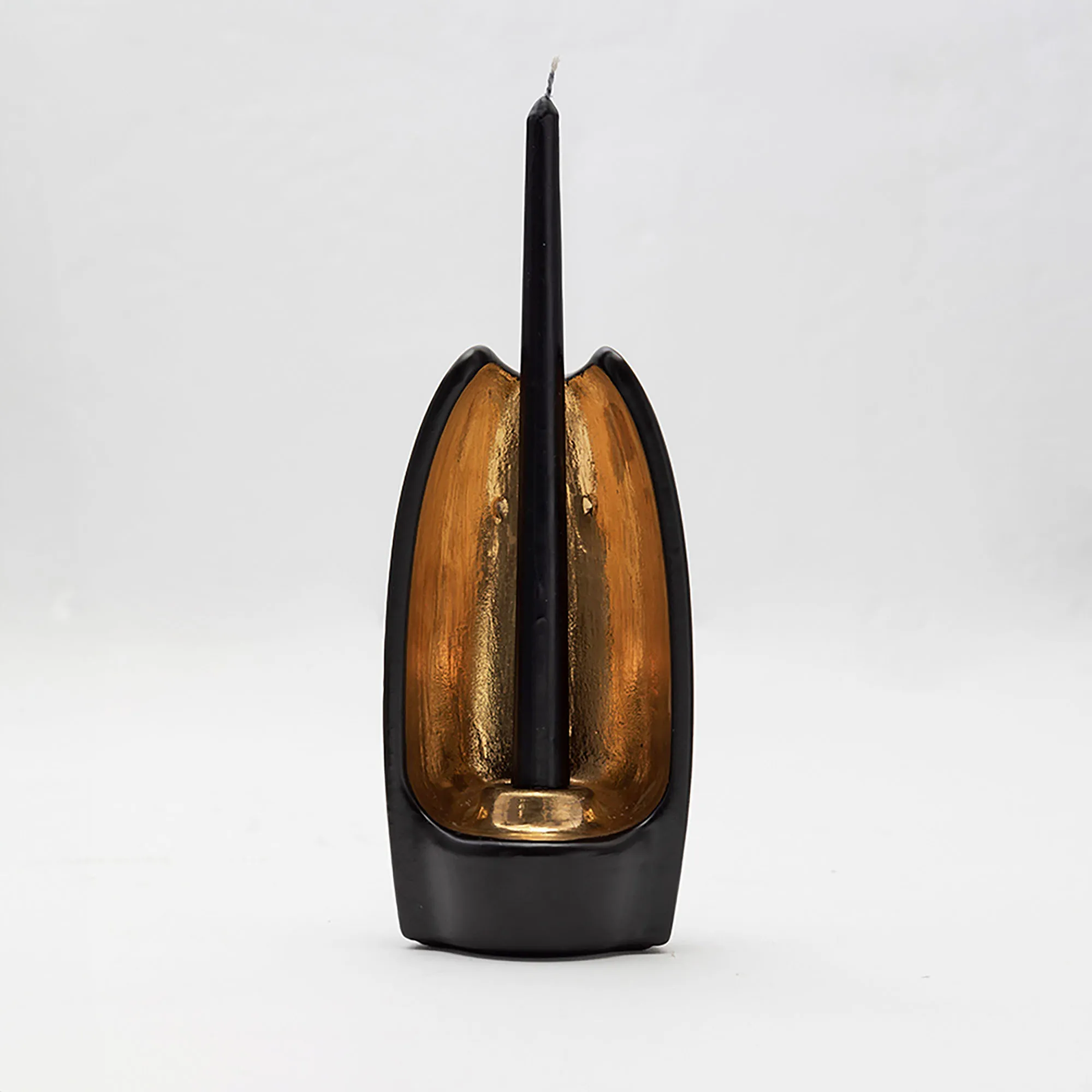 Absoluto Decorative Ceramic Candleholder With Gold Luster Details by ANDEAN