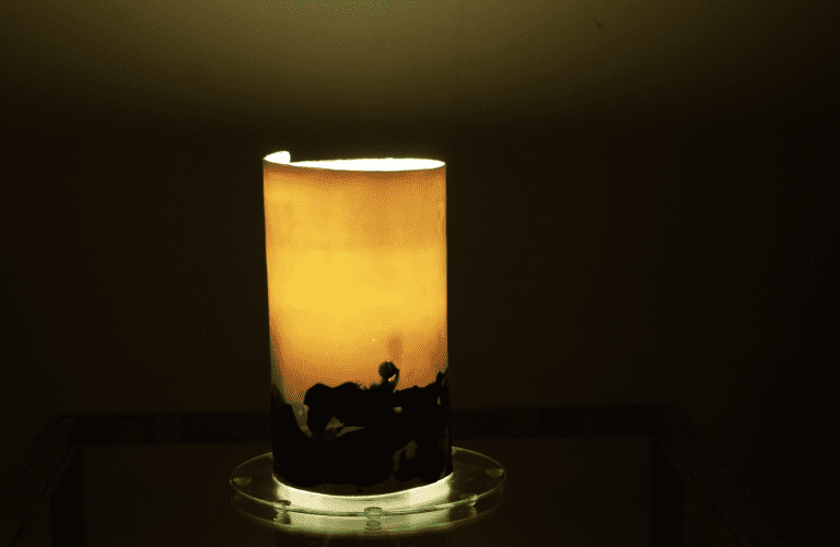 Porcelain Table Lamp - Green / Orange Hues — 2