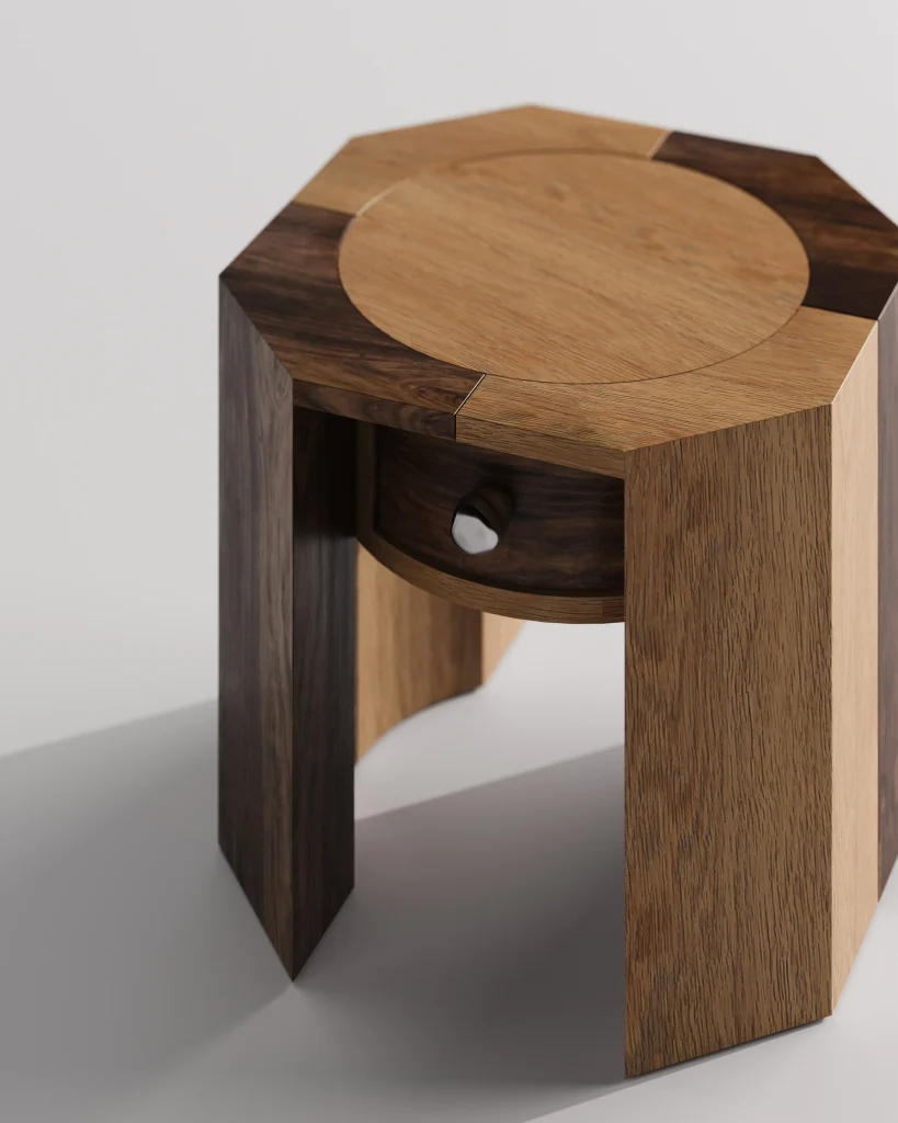 Era - Oak Wood Side Table — 3