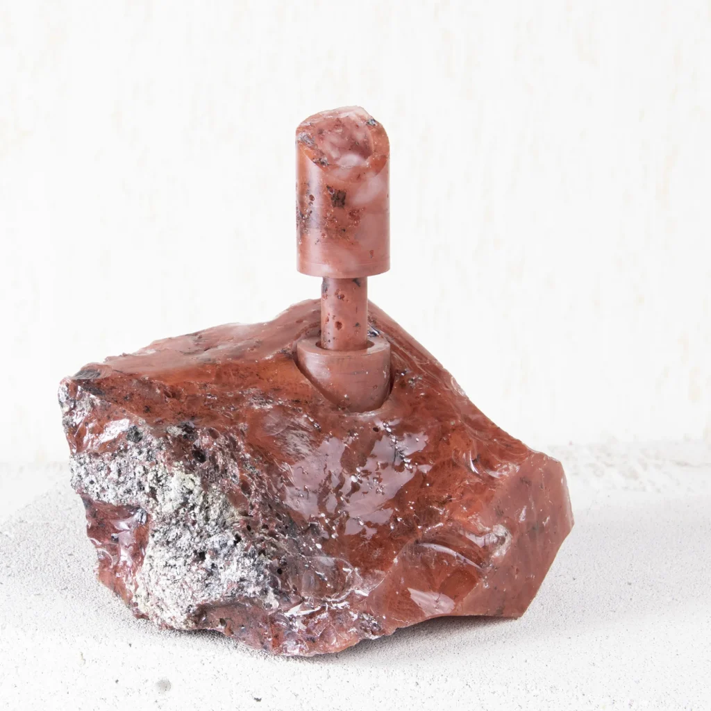 "abra Candelabra" Manmade Red Glass Candleholder — 1