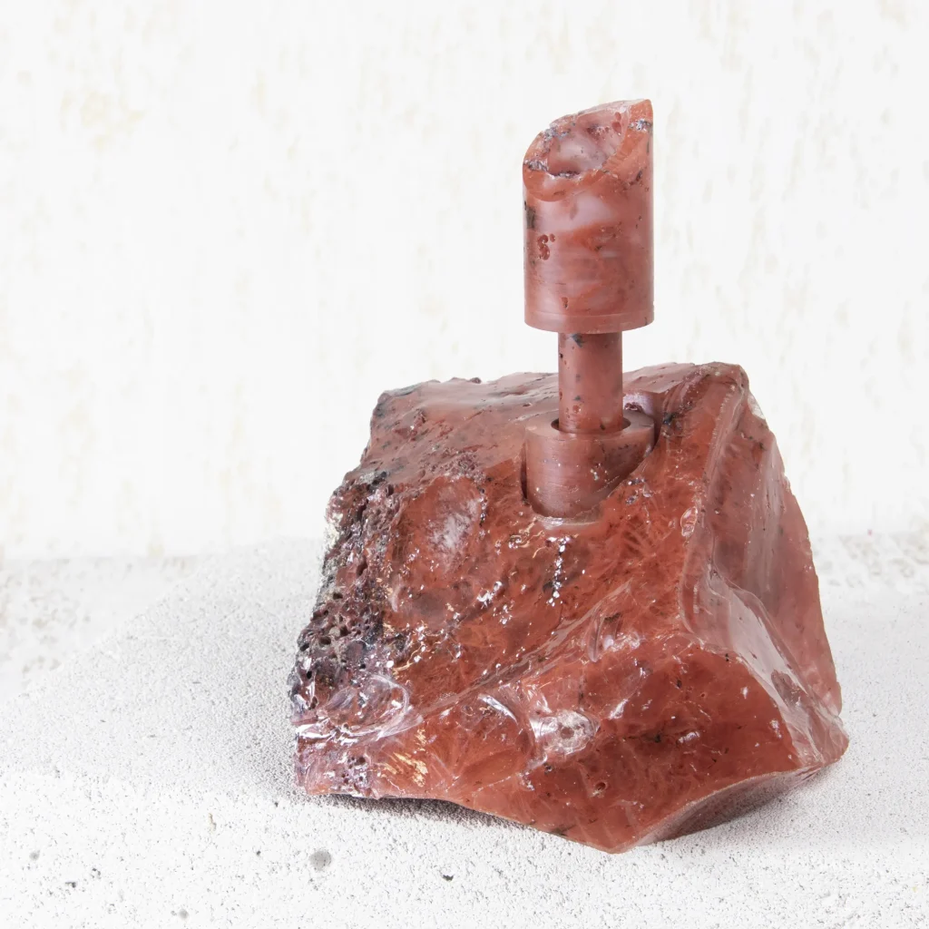"abra Candelabra" Manmade Red Glass Candleholder — 2