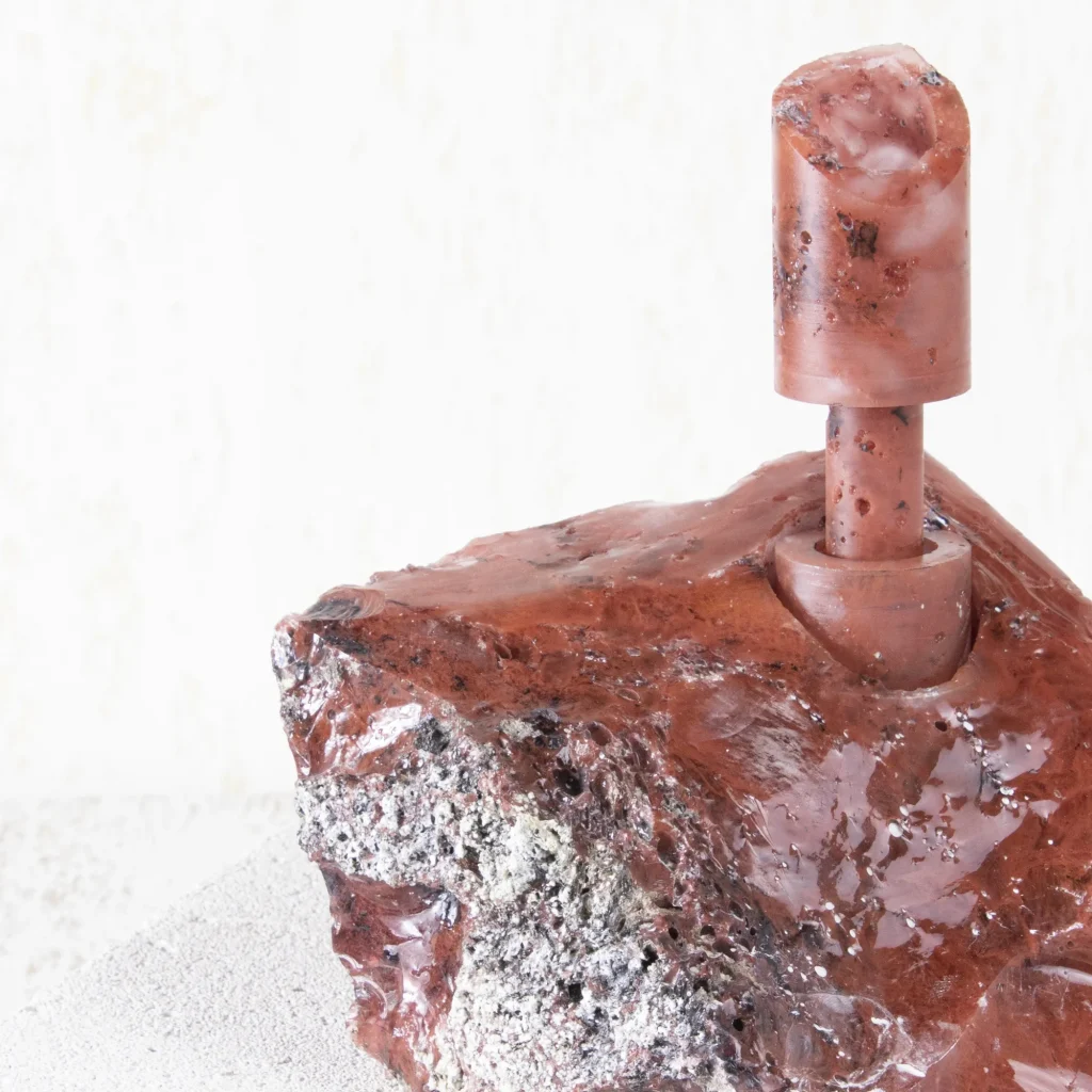"abra Candelabra" Manmade Red Glass Candleholder — 3