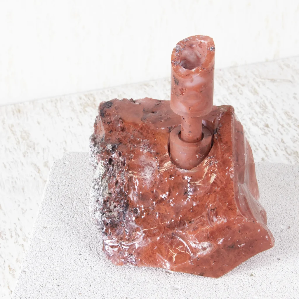 "abra Candelabra" Manmade Red Glass Candleholder — 4